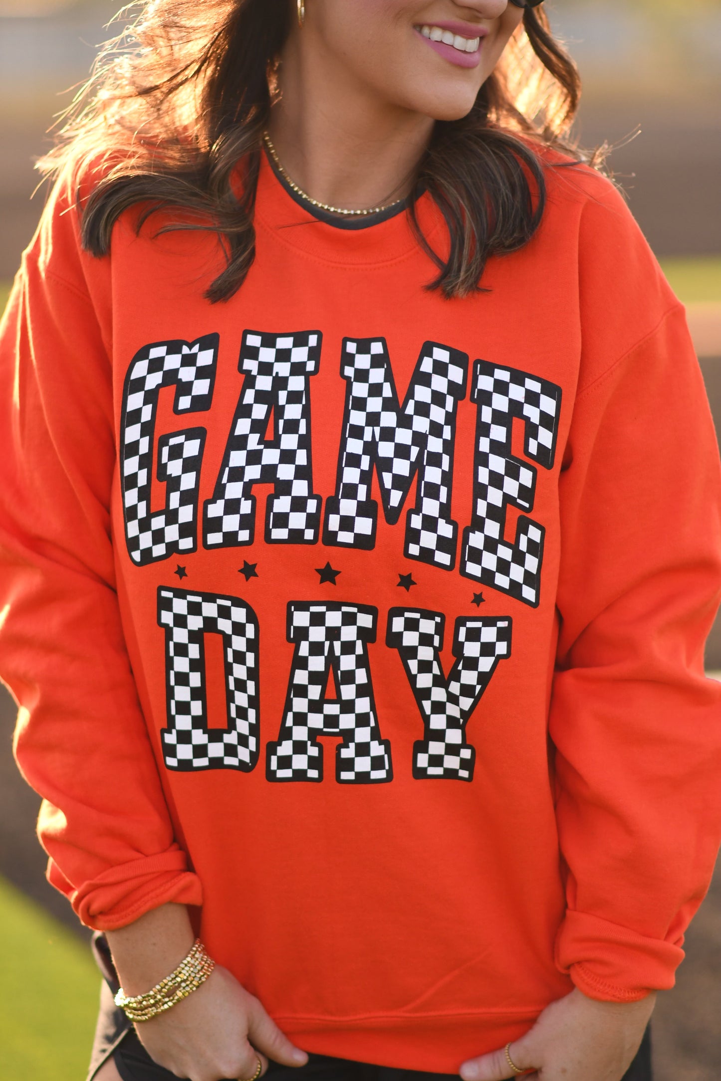 RTS Orange Checkered Game Day Sweatshirt