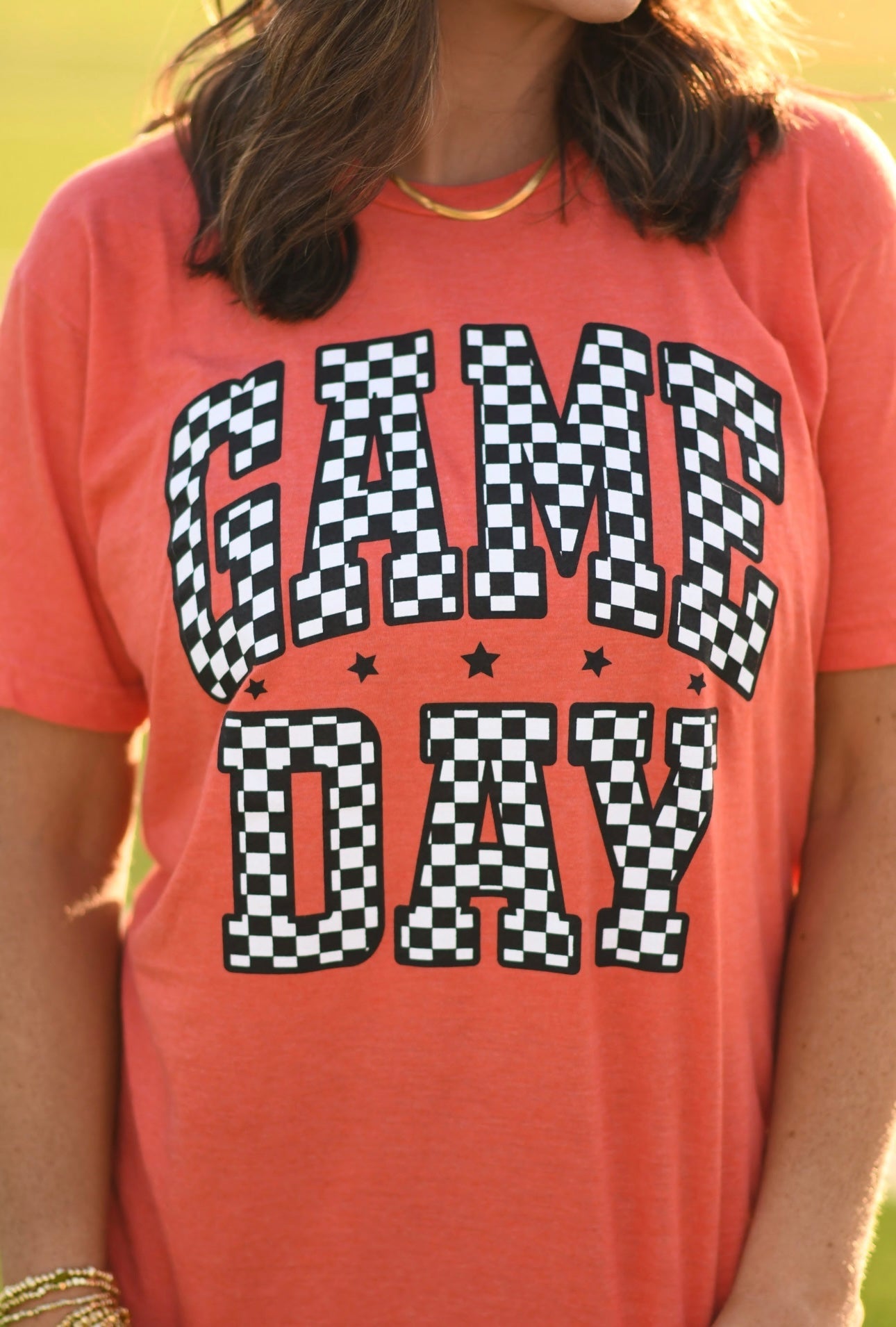 RTS Orange Checkered Game Day Tee