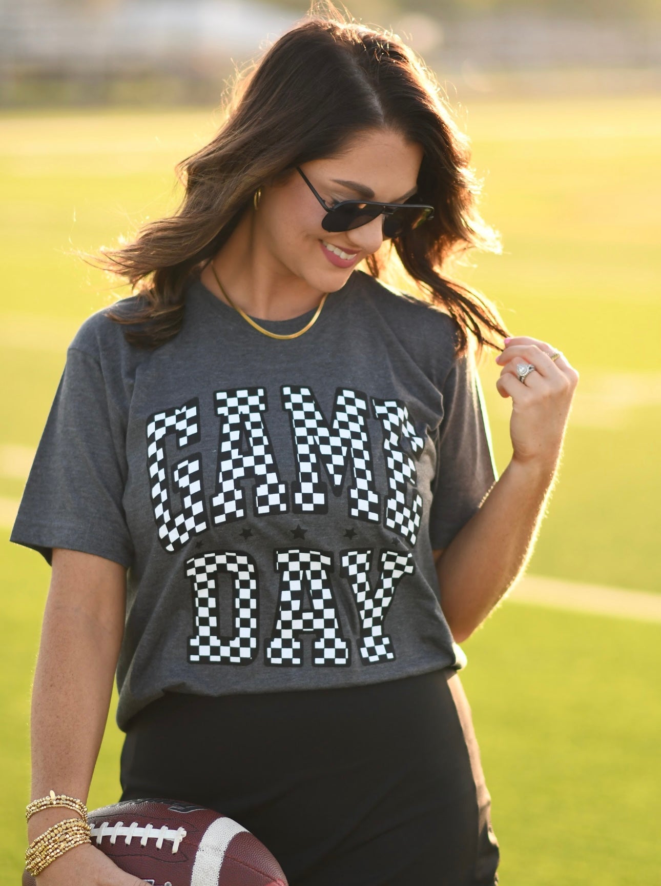 RTS Charcoal Checkered Game Day Tee