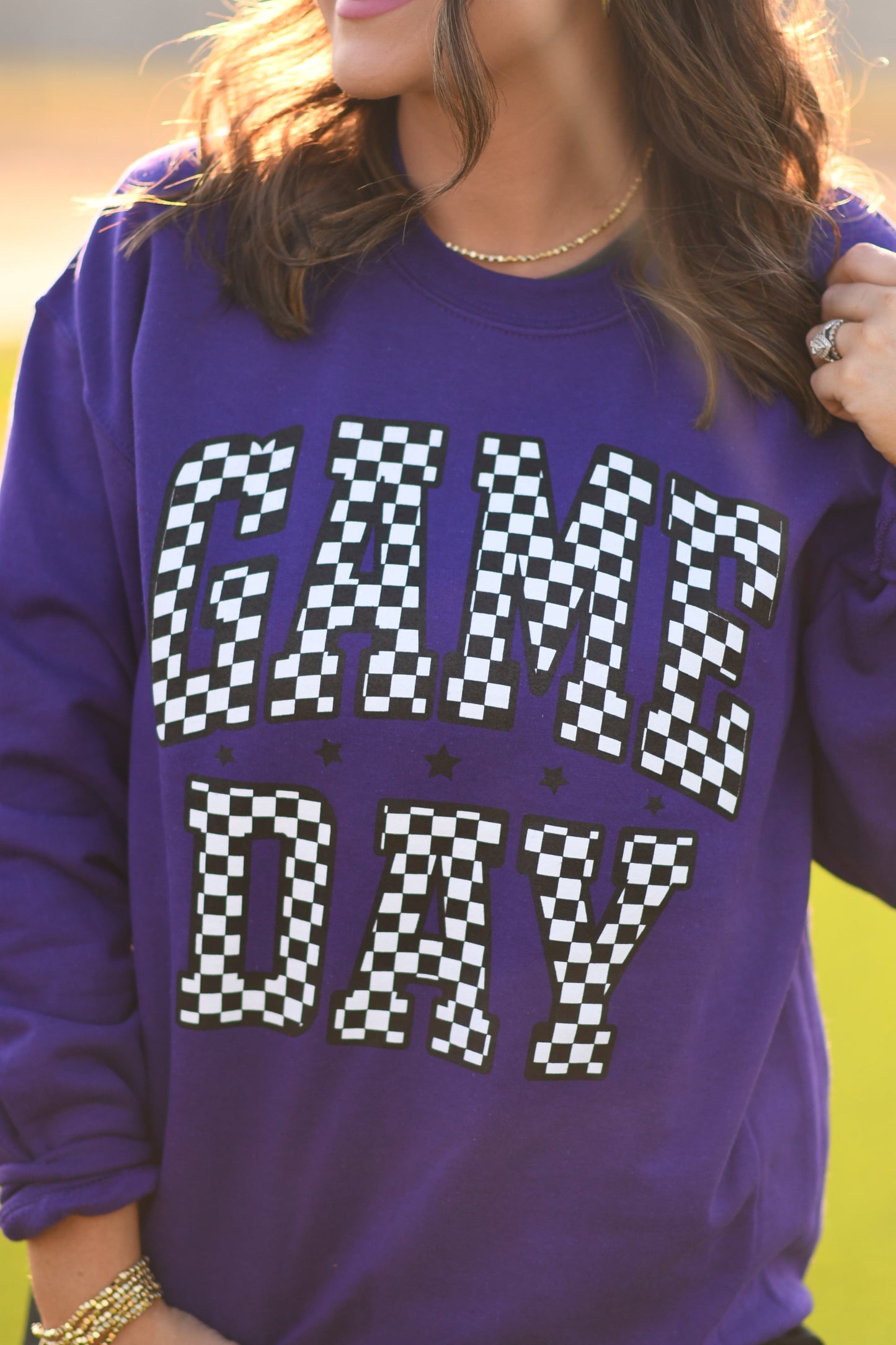 RTS Purple Checkered Game Day Sweatshirt