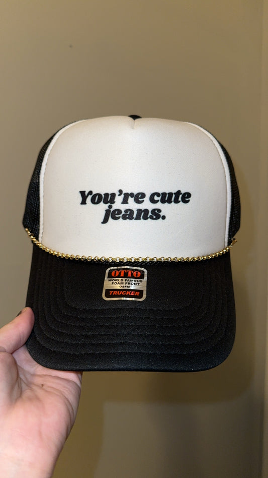 Cute Jeans Black/White Trucker