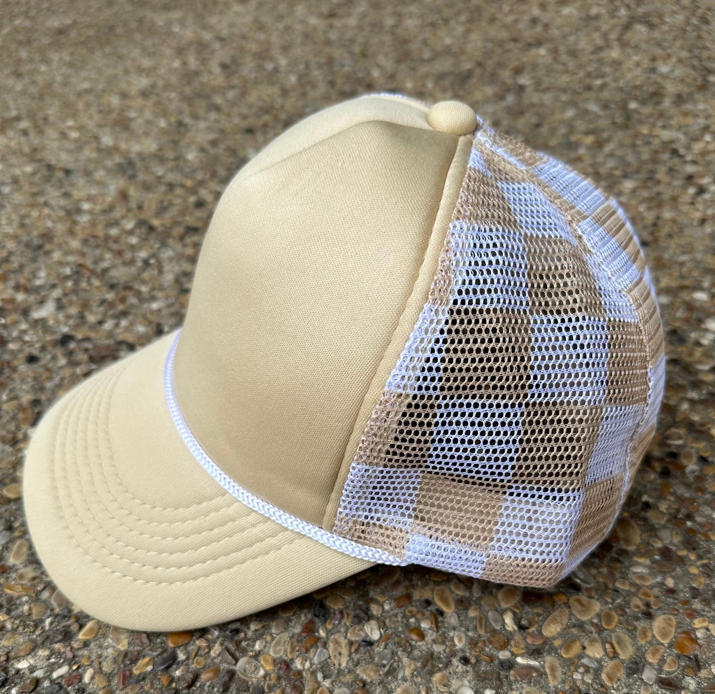 RTS Tan Checkered Trucker Hat