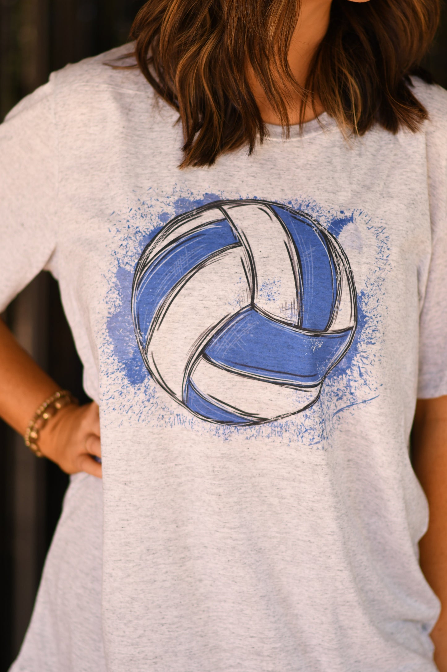 Blue Volleyball Splatter Tee