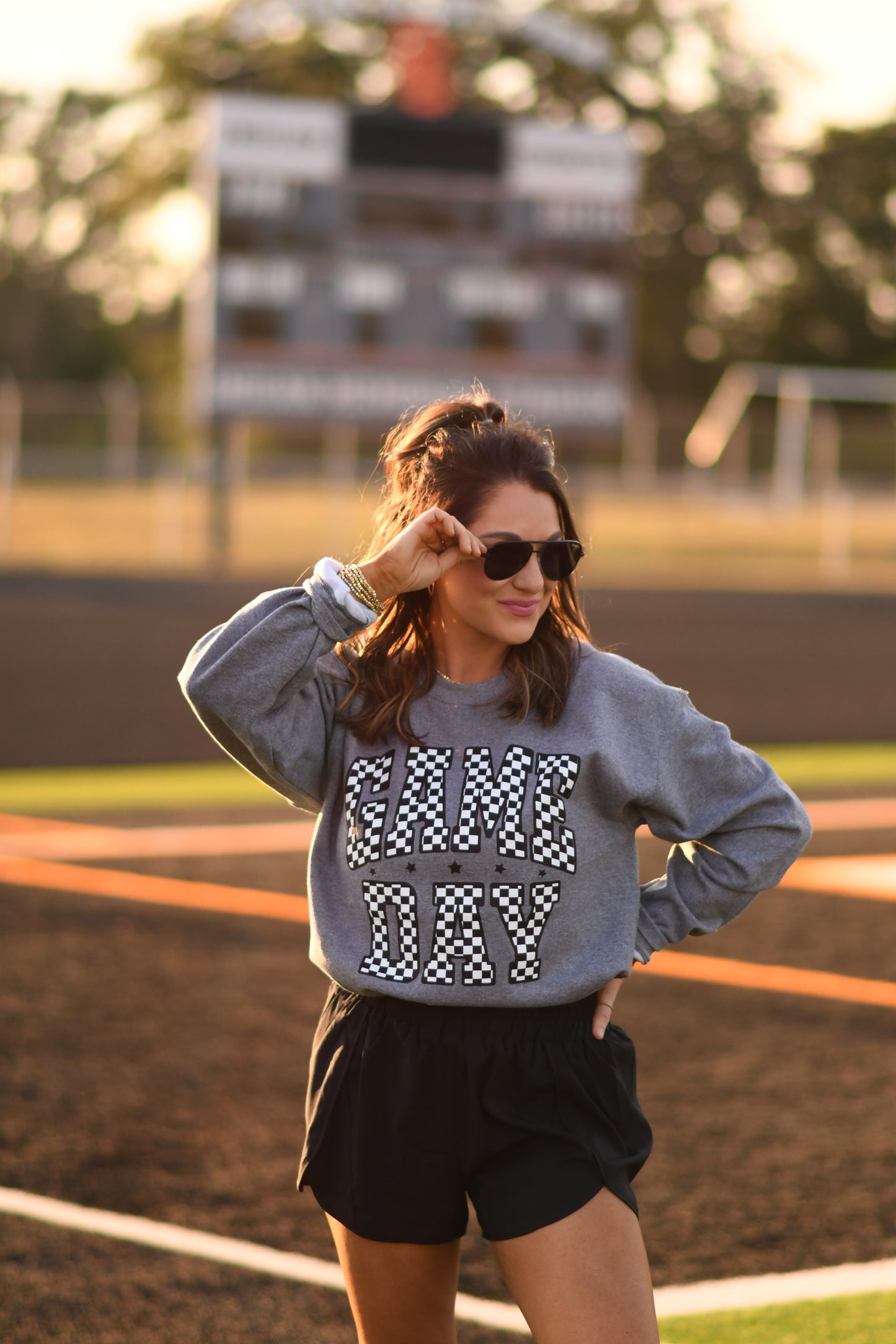 RTS Gray Checkered Game Day Sweatshirt