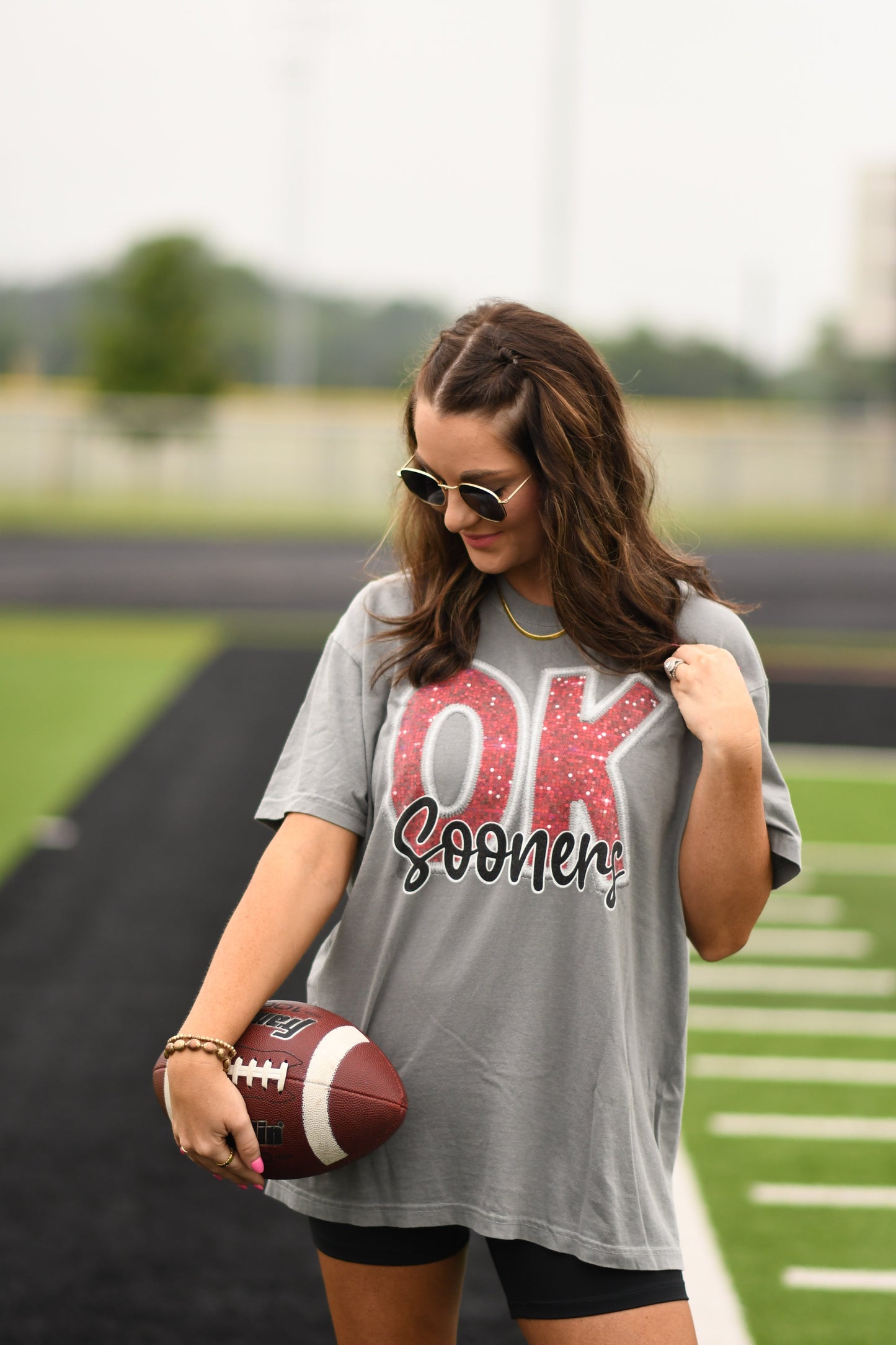 OK Sooners Faux Sparkle Tee