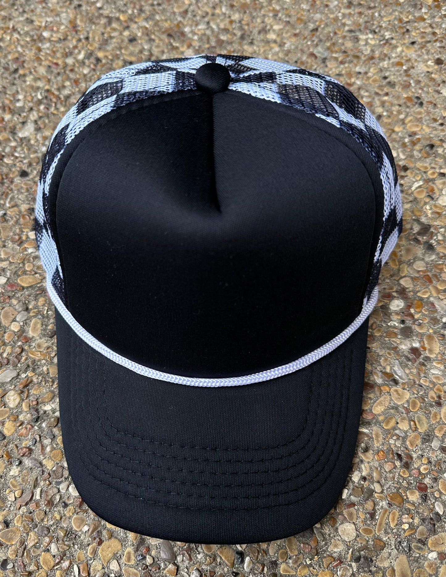 RTS Black Checkered Trucker Hat