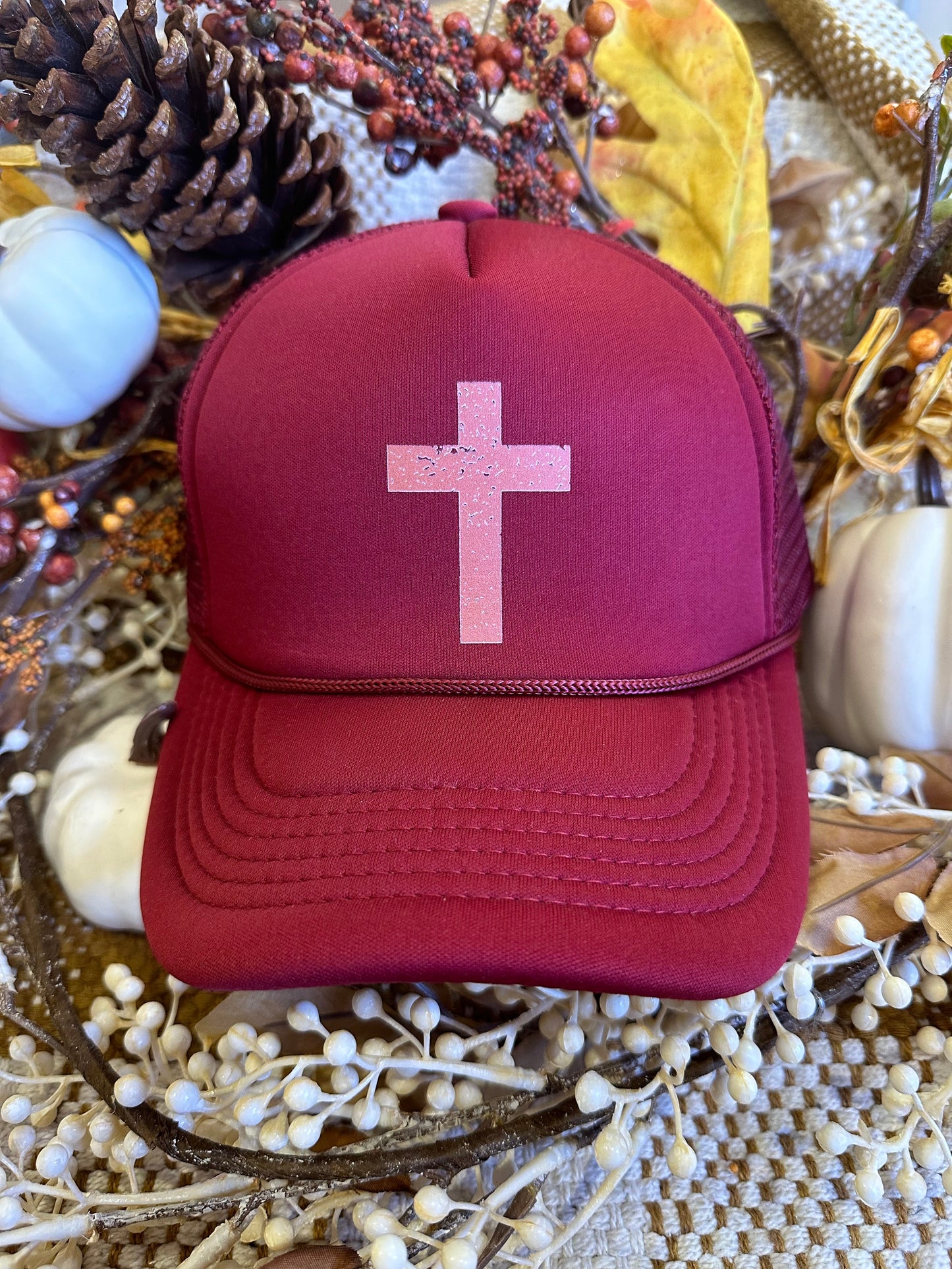 RTS Burgundy Cross Trucker Hat