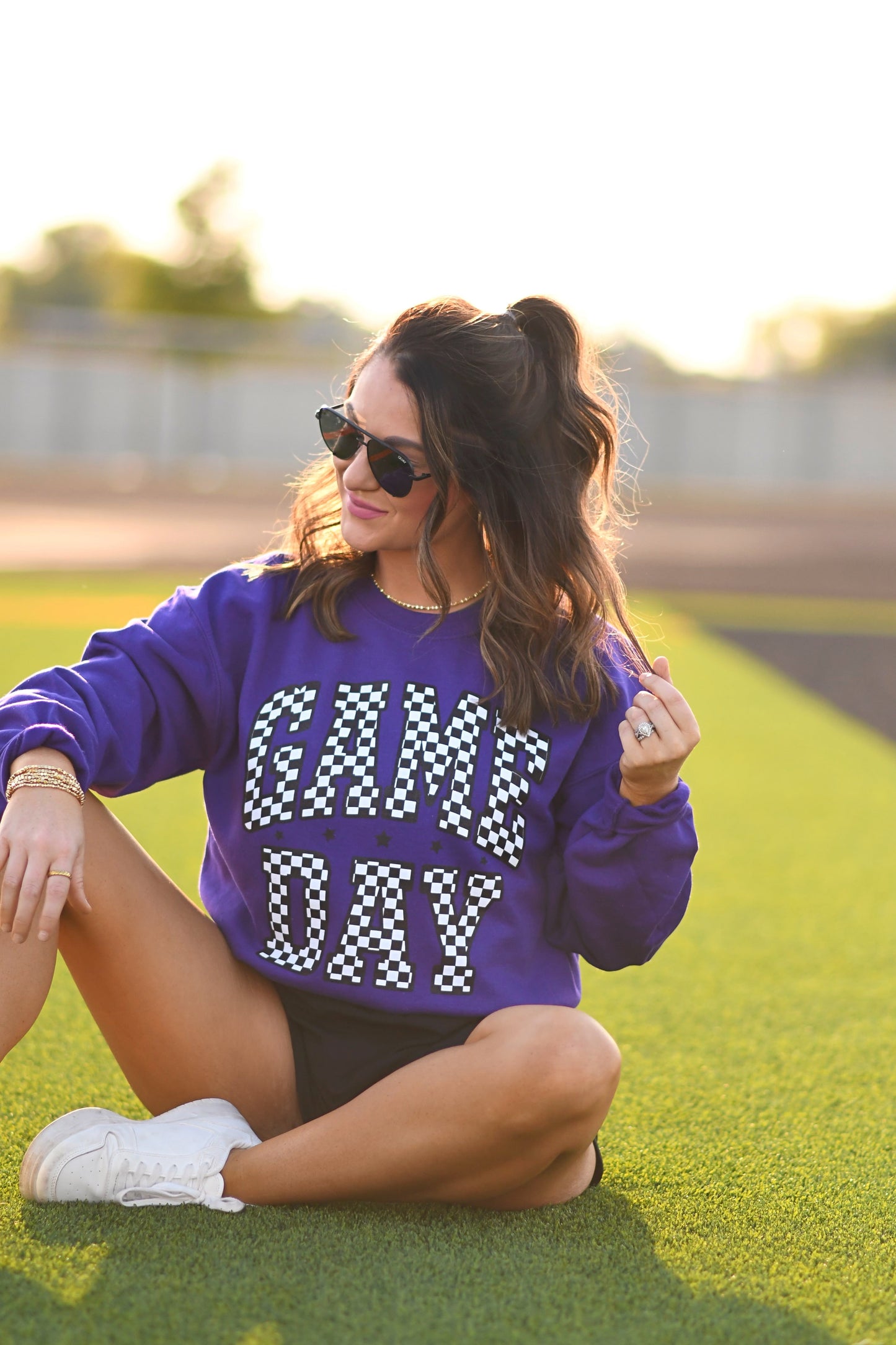 RTS Purple Checkered Game Day Sweatshirt