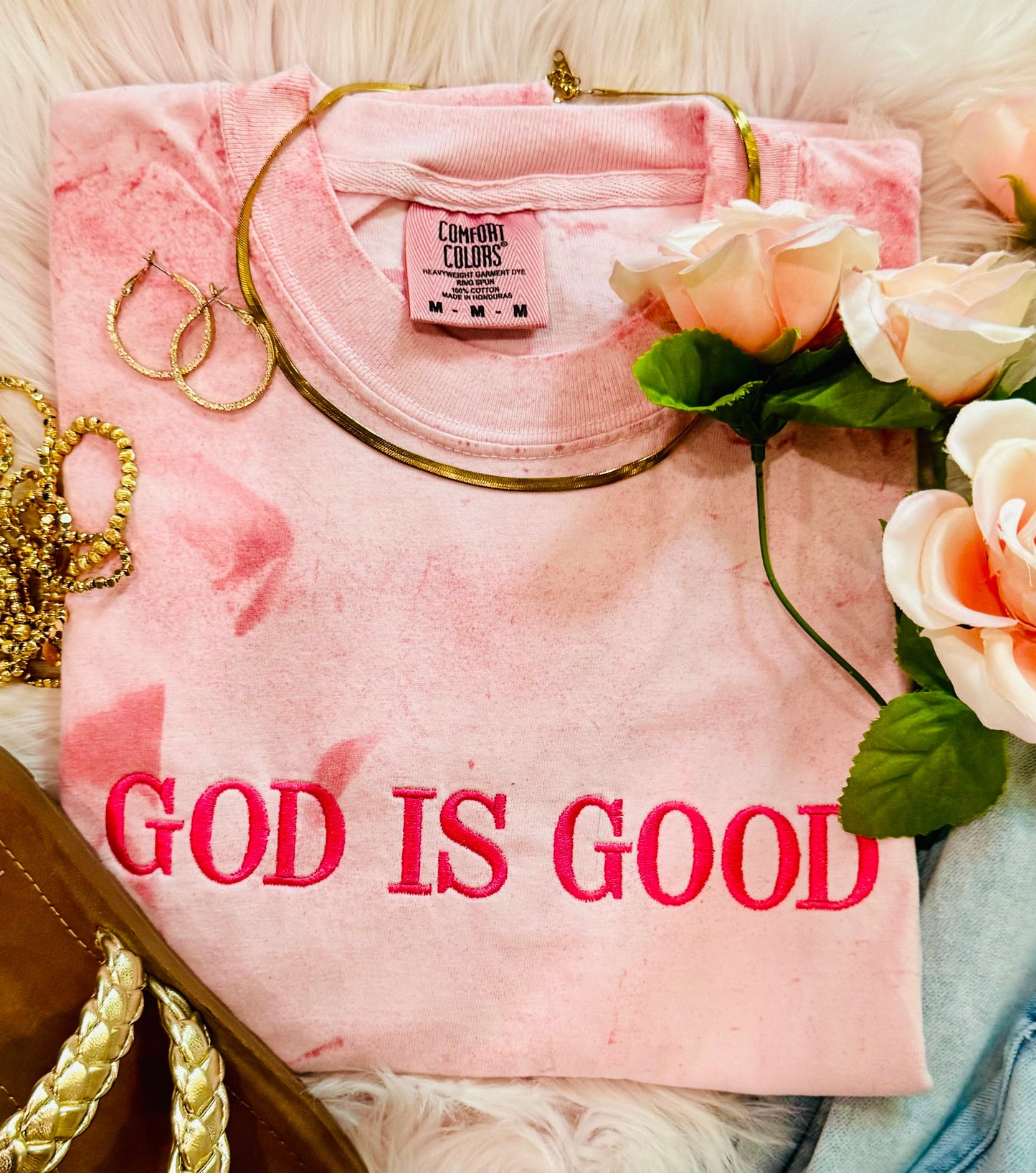 Clay God Is Good Embroidered Tee