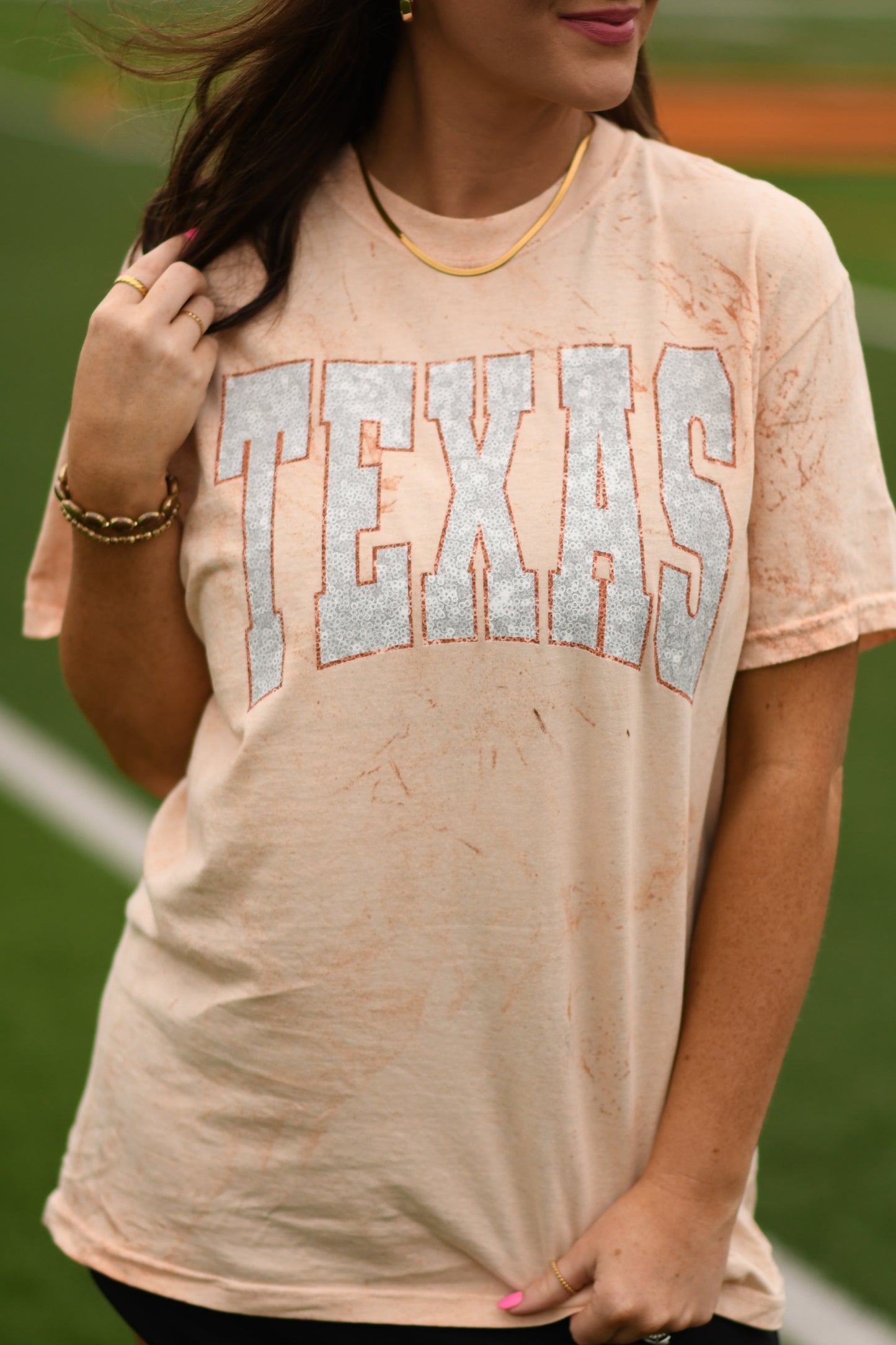 Texas Faux Sequins Colorblast Tee