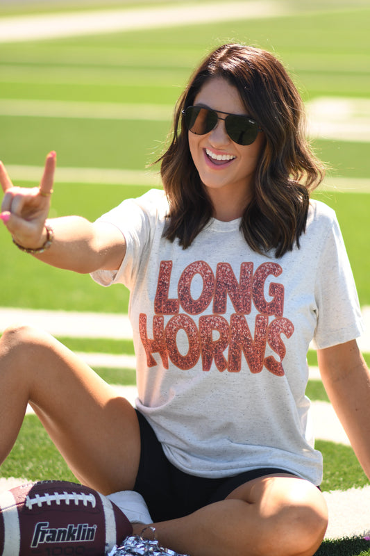 Longhorns Faux Sequins Tee