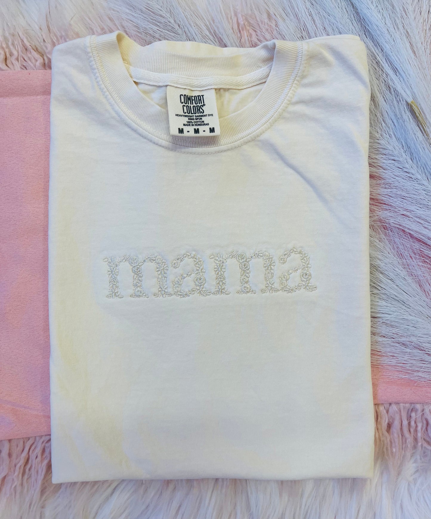 Mama Floral Embroidered Tee