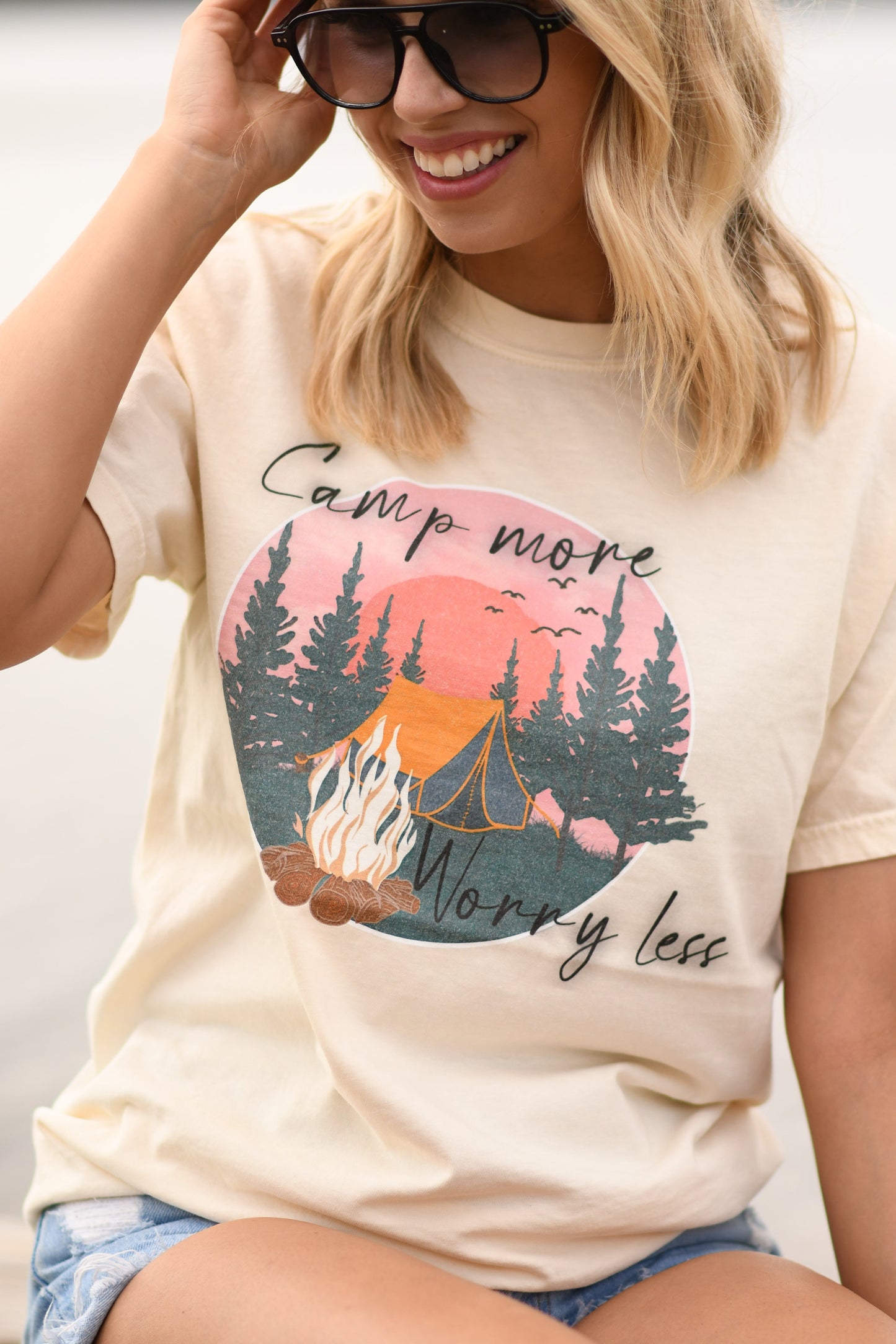 Camp More Worry Less Tee