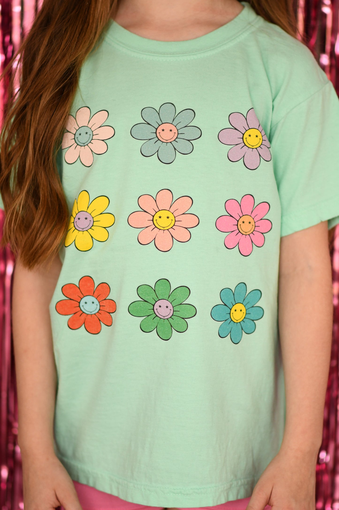 Rainbow Daisy Smiley Tee