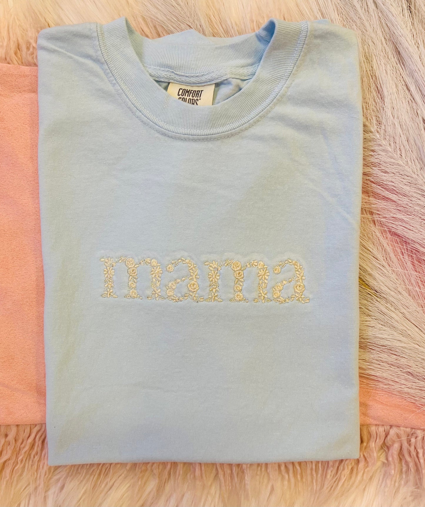 Mama Floral Embroidered Tee